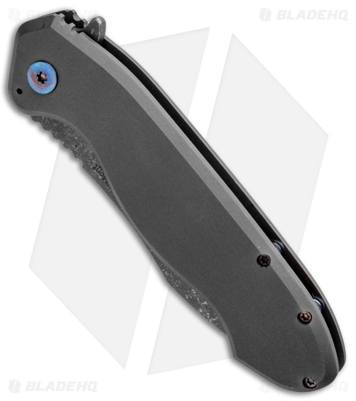 Wilmont Knives Custom Skarn Frame Lock Knife Titanium (3.8" Black Stonewash)