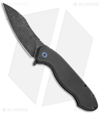 Wilmont Knives Custom Skarn Frame Lock Knife Titanium (3.8" Black Stonewash)