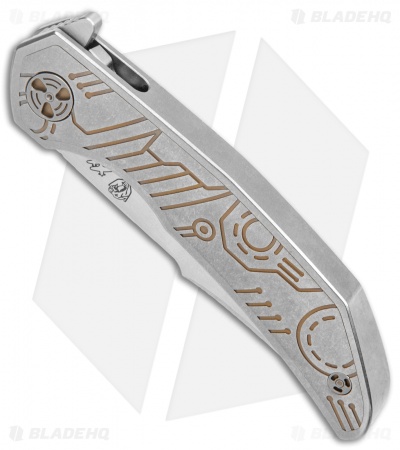 WingManEDC FERUS Frame Lock Knife Bronze Titanium  (3" Satin)