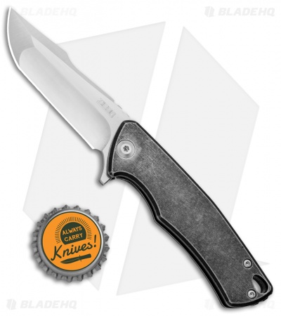 Zieba Knives S1 Mini Frame Lock Knife Black Ti (2.5" Satin M390)