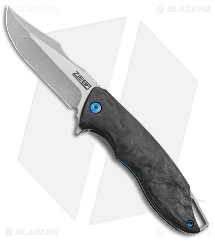 Zieba Knives S7 Frame Lock Knife Titanium/Carbon Fiber Black (2.75" Two-Tone)