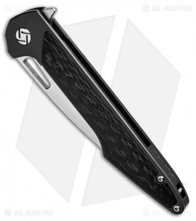 Artisan Cutlery Archaeo Frame Lock Flipper Knife Black Ti/CF (3.75" Satin)