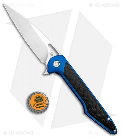 Artisan Cutlery Archaeo Frame Lock Flipper Knife Blue Ti/CF (3.75" Satin)