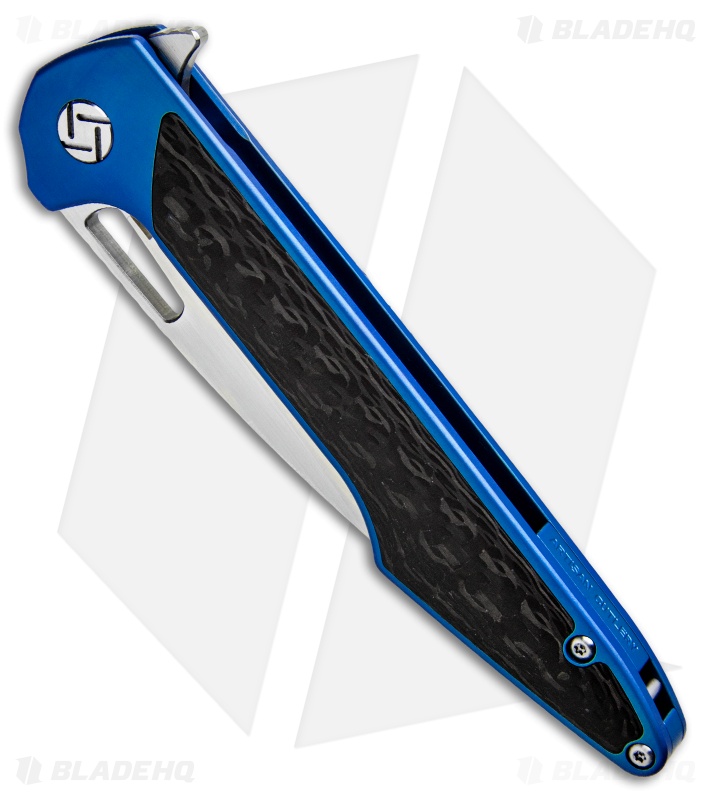 Artisan Cutlery Archaeo Frame Lock Flipper Knife Blue Ti/CF (3.75" Satin)