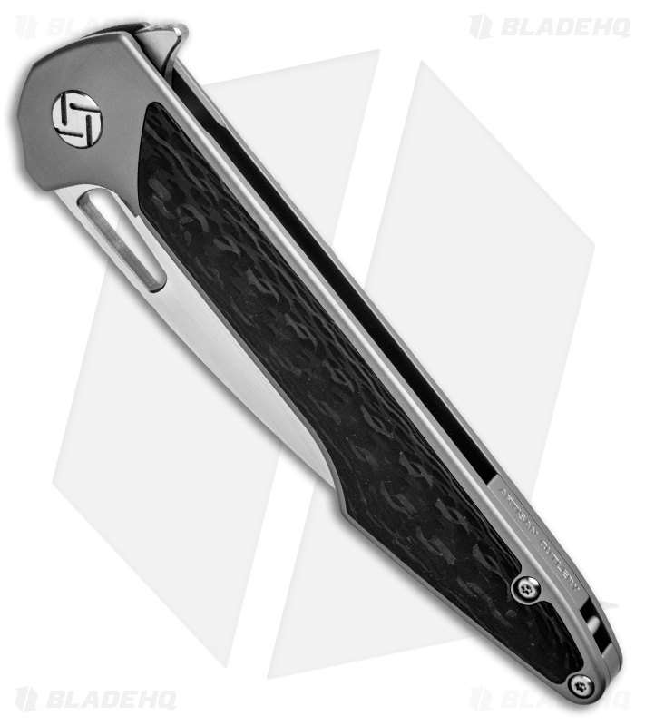 Artisan Cutlery Archaeo Frame Lock Flipper Knife Gray Ti/CF (3.75" Satin)