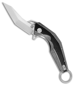 Artisan Cutlery Cobra Liner Lock Knife Textured Black/White G-10 (3.5" Blasted) 