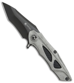 Dew Hara Custom Noah Liner Lock Knife Zen Gray/Carbon Fiber (3.3 Black)