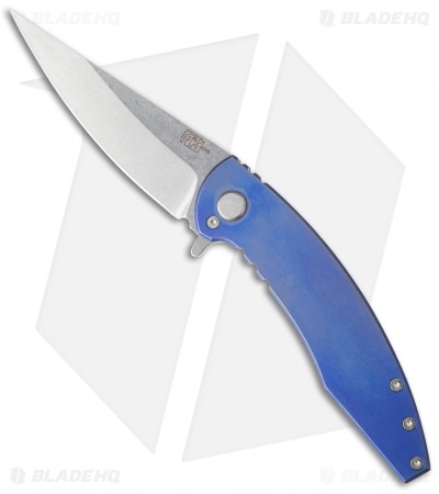 Fodale Orion Flipper Knife Titanium Blue (3.375" Stonewash)