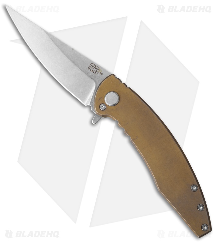 Fodale Orion Flipper Knife Titanium Bronze (3.375" Stonewash)