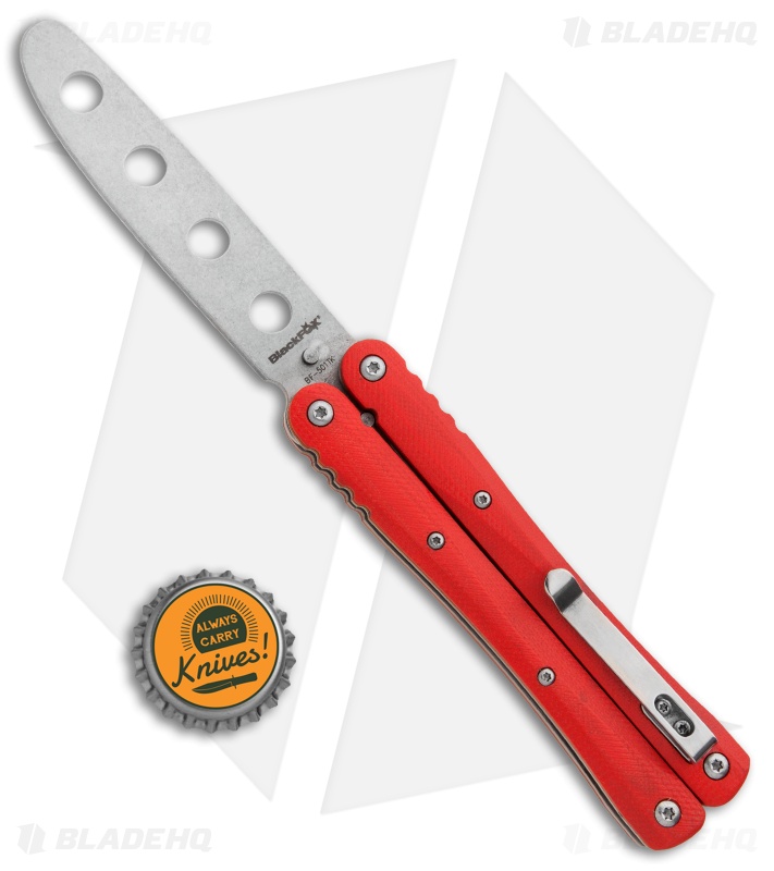 BlackFox Balisong Butterfly Trainer knife | Red G-10 | Stonewash Blade