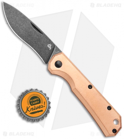 BlackFox Ciol Slip Joint Knife Copper (2.75" Black Stonewash) 