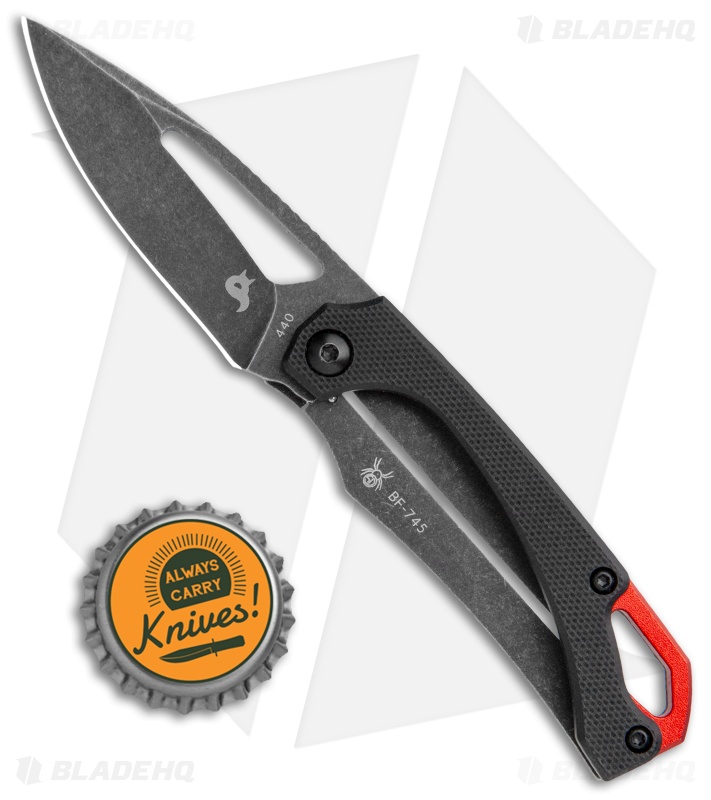 BlackFox Racli Frame Lock Folding Knife Black G-10 (2.5" Black Stonewash)