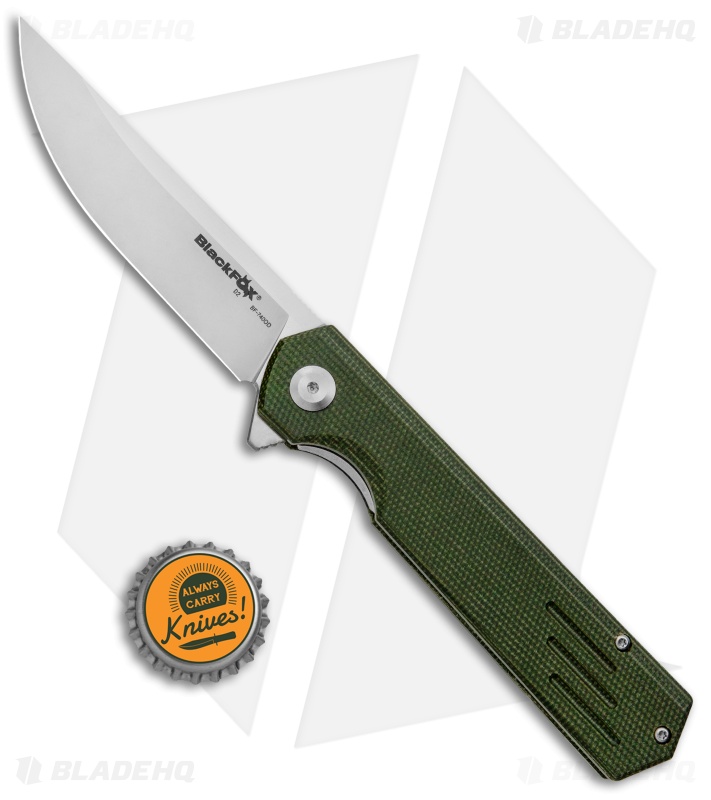 BlackFox Revolver Liner Lock Knife Green Micarta (3.5" Satin) BF-740 OD  