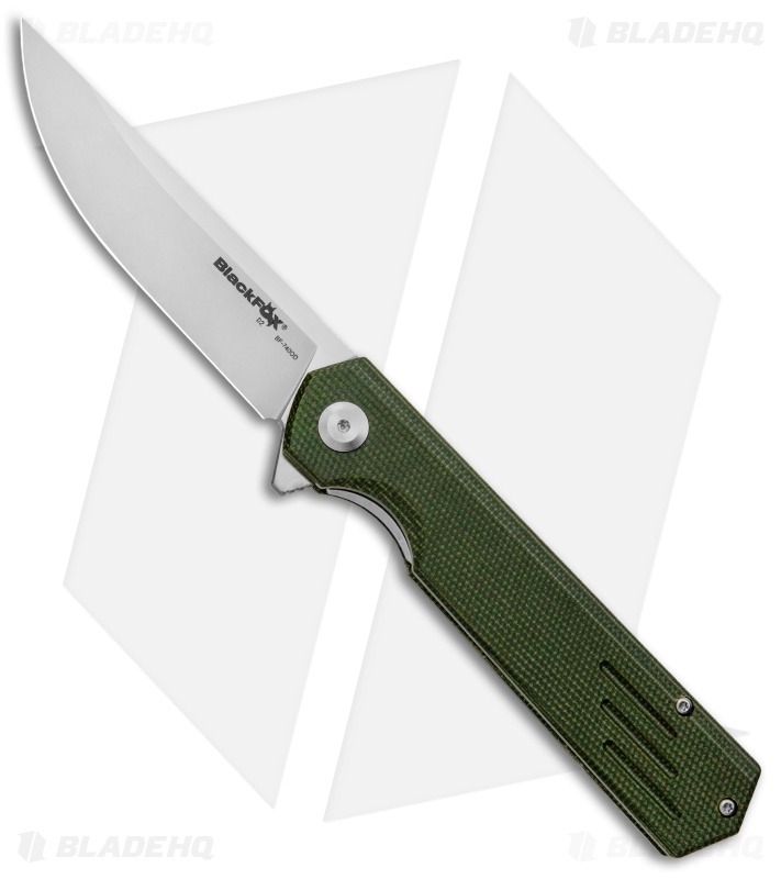 BlackFox Revolver Liner Lock Knife Green Micarta (3.5" Satin) BF-740 OD  
