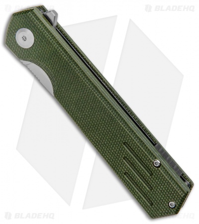 BlackFox Revolver Liner Lock Knife Green Micarta (3.5" Satin) BF-740 OD  