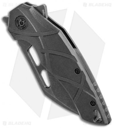FoxEdge Atrax Flipper Folding Knife Black G10 (3.5" Black SW)