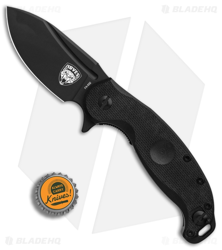 Fox Knives Irves Liner Lock Flipper Knife Black G-10 (3.3" Black) FX-532 