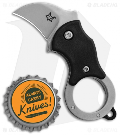 Fox Knives Mini-KA Linerlock Karambit Knife Black (1" Bead Blast) FX-535