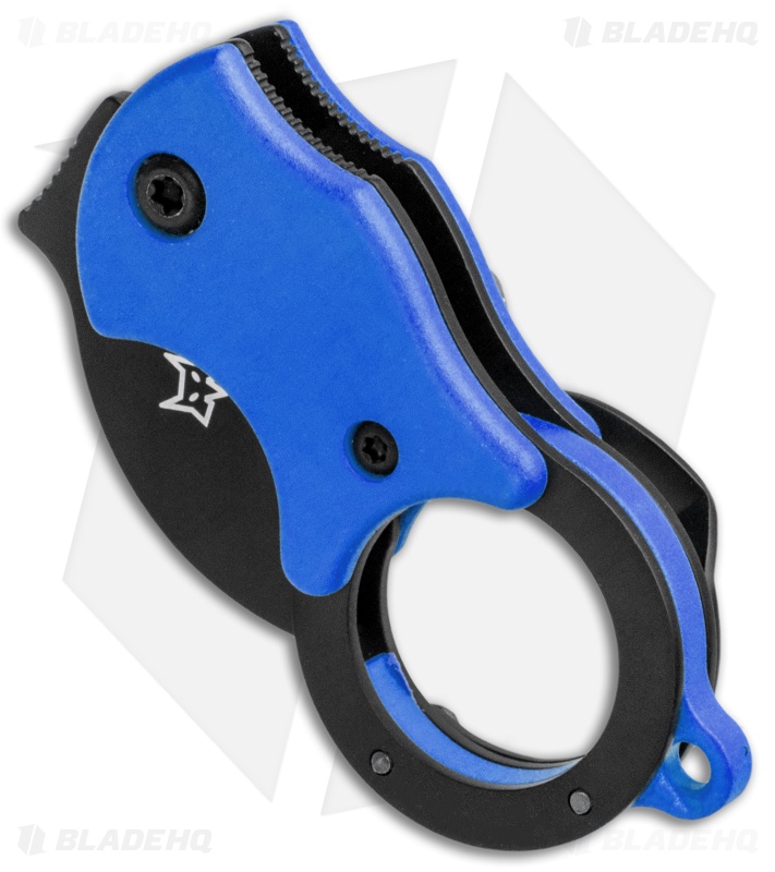 Fox Knives Mini-KA Linerlock Karambit Knife Blue (1" Black) FX-535 BLB