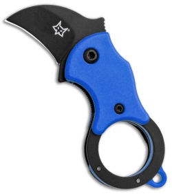 Fox Knives Mini-KA Linerlock Karambit Knife Blue (1" Black) FX-535 BLB