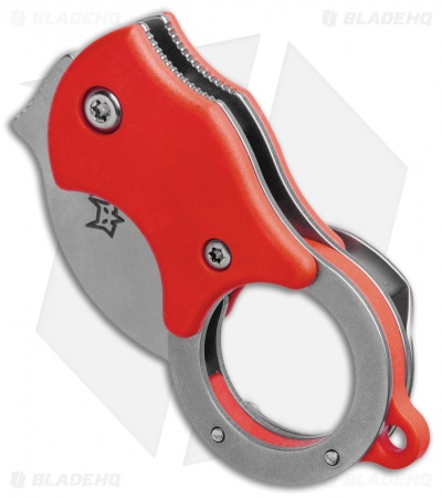 Fox Knives Mini-KA Linerlock Karambit Knife Red (1" Bead Blast) FX-535 R