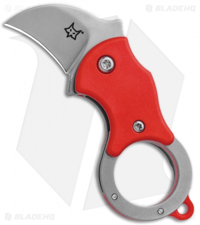 Fox Knives Mini-KA | Linerlock Karambit Knife | Red Handle