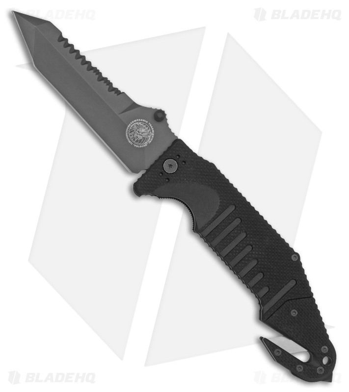 Fox Knives RCST Folgore Rescue Combat Folding Knife Black G-10 (3.375" Black)