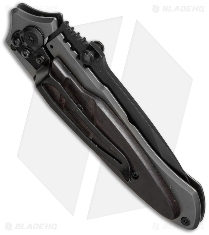 BlackFox BF-73 Frame Lock Folding Knife Black Sandal Wood (3.25