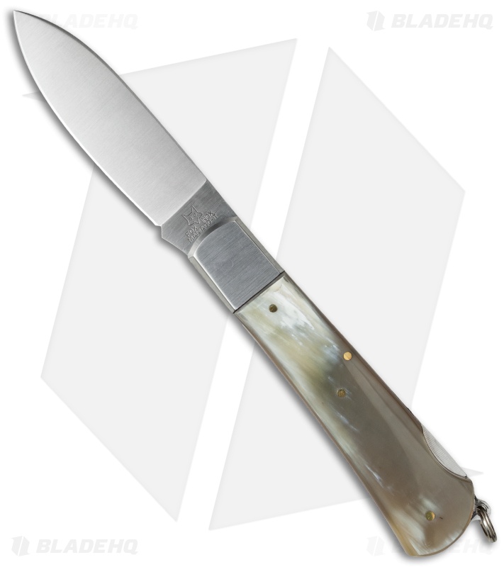 Fox Knives Cow Horn Lockback Hunting Knife (3.5" Satin) 210CR