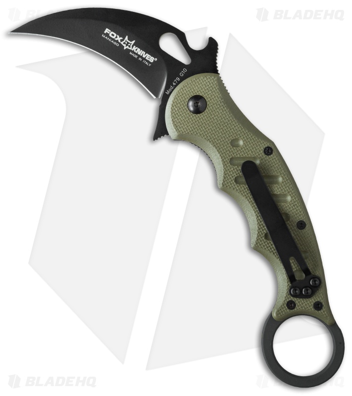 GAHGA ガーミットGAHMIT Fox Knives Karambit Fixed Blade - Black G10 Handle / Karambit
