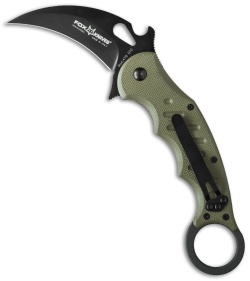 Fox Knives Karambit Folder Knife OD Green G-10 (3.1" Black) 479 OD