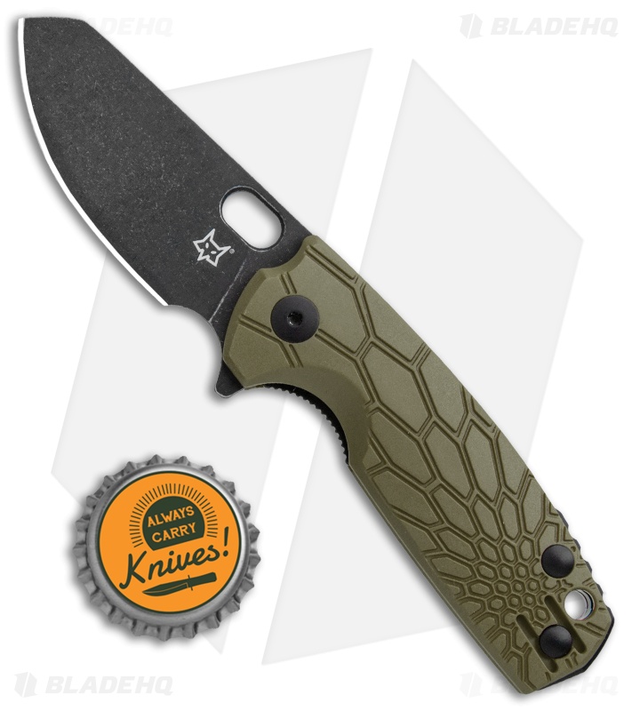 Fox Knives Baby Core Mini Liner Lock Knife OD Green FRN (2.35" Black SW)