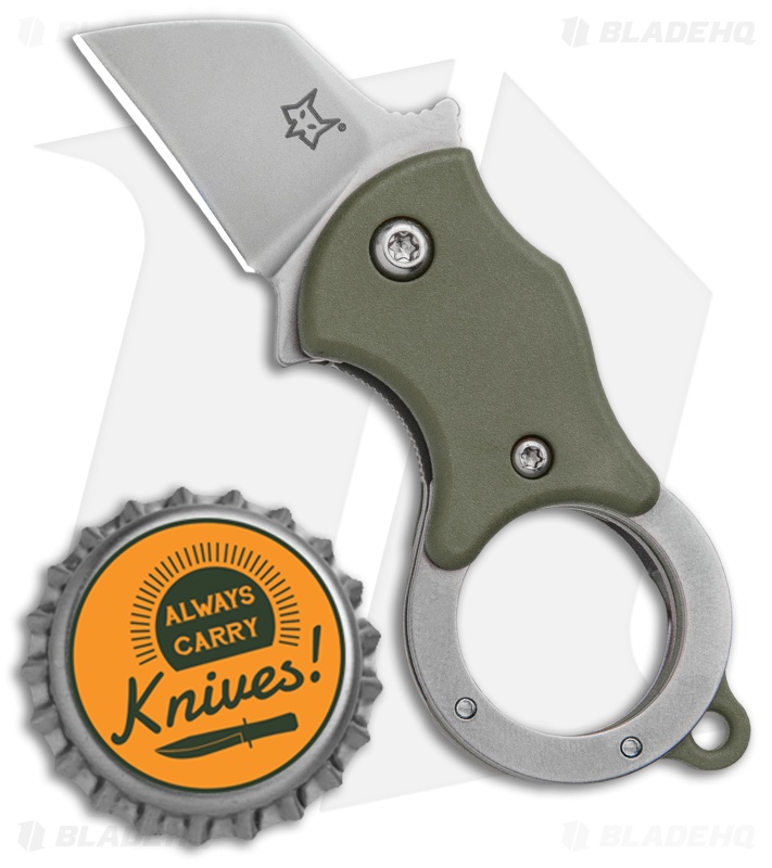 Fox Knives Mini-TA Liner Lock Karambit Knife OD Green (1" Stonewash) FX-536OD