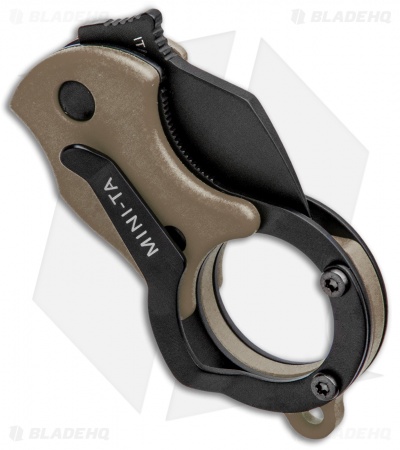 Fox Knives Mini-TA Liner Lock Karambit Knife Coyote (1" Black) FX-536CBB