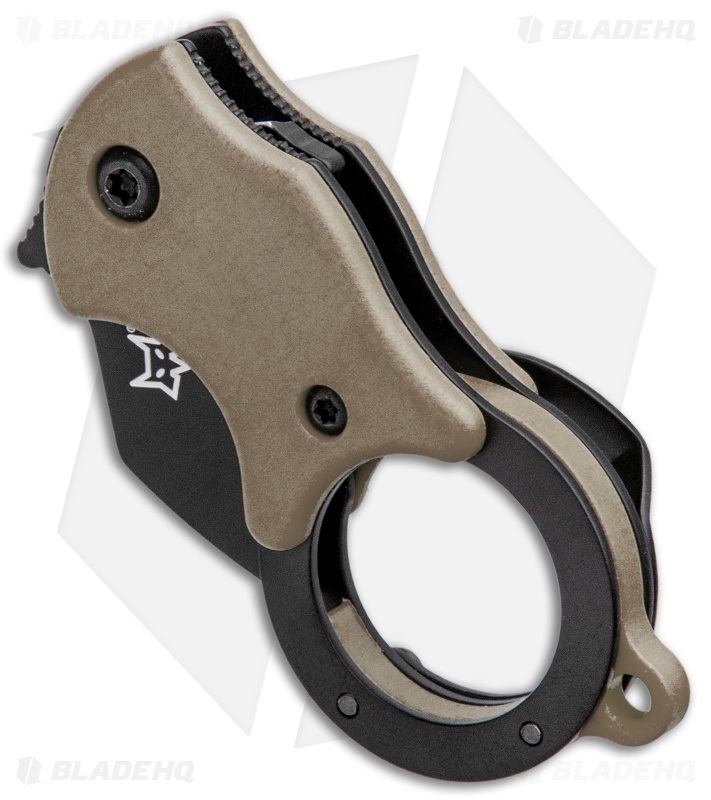 Fox Knives Mini-TA Liner Lock Karambit Knife Coyote (1" Black) FX-536CBB