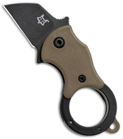 Fox Knives Mini-TA Liner Lock Karambit Knife Coyote (1" Black) FX-536CBB