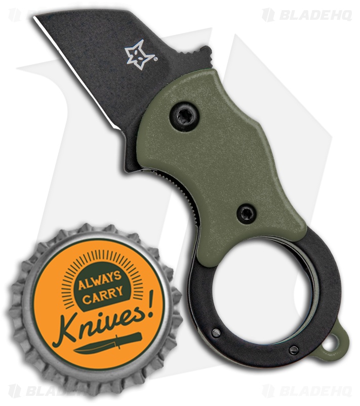 Fox Knives Mini-TA Liner Lock Karambit Knife OD Green (1" Black) FX-536ODB