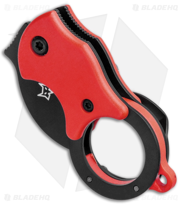 Fox Knives Mini-KA Linerlock Karambit Knife Red (1" Black) FX-535 RB