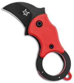 Fox Knives Mini-KA Linerlock Karambit Knife Red (1" Black) FX-535 RB