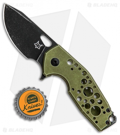 Fox Knives Vox Suru Frame Lock Flipper Knife Green (2.3" Black Stonewash)