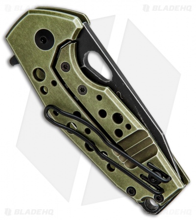 Fox Knives Vox Suru Frame Lock Flipper Knife Green (2.3" Black Stonewash)