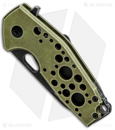 Fox Knives Vox Suru Frame Lock Flipper Knife Green (2.3" Black Stonewash)