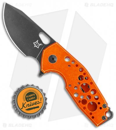 Fox Knives Vox Suru Frame Lock Flipper Knife Orange (2.3" Black Stonewash)