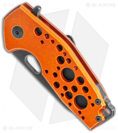 Fox Knives Vox Suru Frame Lock Flipper Knife Orange (2.3" Black Stonewash)