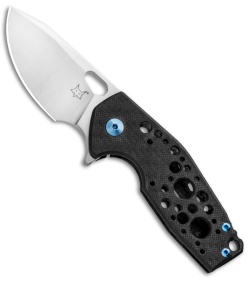 Fox Knives Vox Suru Flipper Knife Carbon Fiber Blue Hardware (2.3" Satin M390)