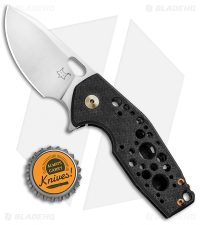 Fox Knives Vox Suru Flipper Knife Carbon Fiber Bronze Hardware (2.3" Satin M390)