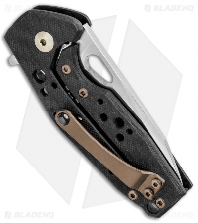 Fox Knives Vox Suru Flipper Knife Carbon Fiber Bronze Hardware (2.3" Satin M390)