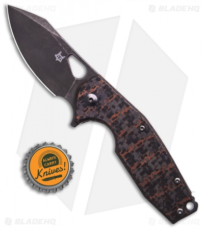 Fox Knives Vox Yaru Frame Lock Knife Snakeskin CF (2.9" Black SW) FX-527-CF 