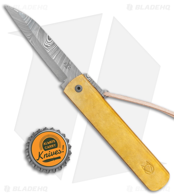 Andersson & Copra Urban Husky Knife | Brass + Damascus - Blade HQ