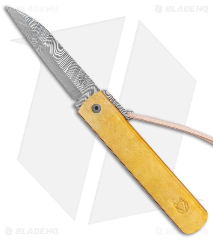 Andersson & Copra Urban Husky Knife | Brass + Damascus - Blade HQ